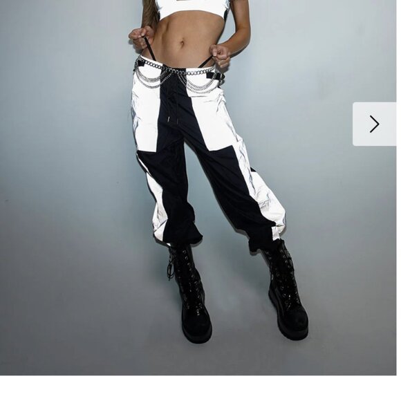Time 2 Get Lit Reflective Cargo Joggers Pants - Picture 6 of 9